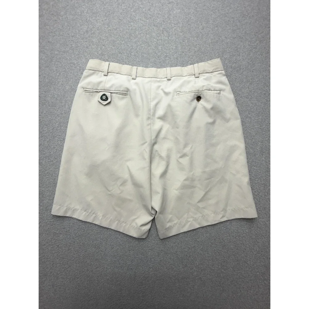 Brooks Brothers St Andrews Links Shorts Mens 36 Beige Golf Chino 9 Inseam Casual